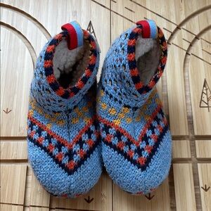 Bombas Kids Knit Slippers - Blue, Red, and Yellow